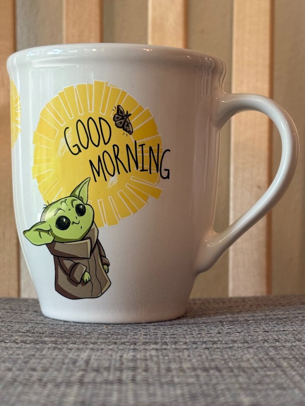 EUC Grogu Baby Yoda Mug Star Wars The Mandalorian Good Morning Stoneware Mug